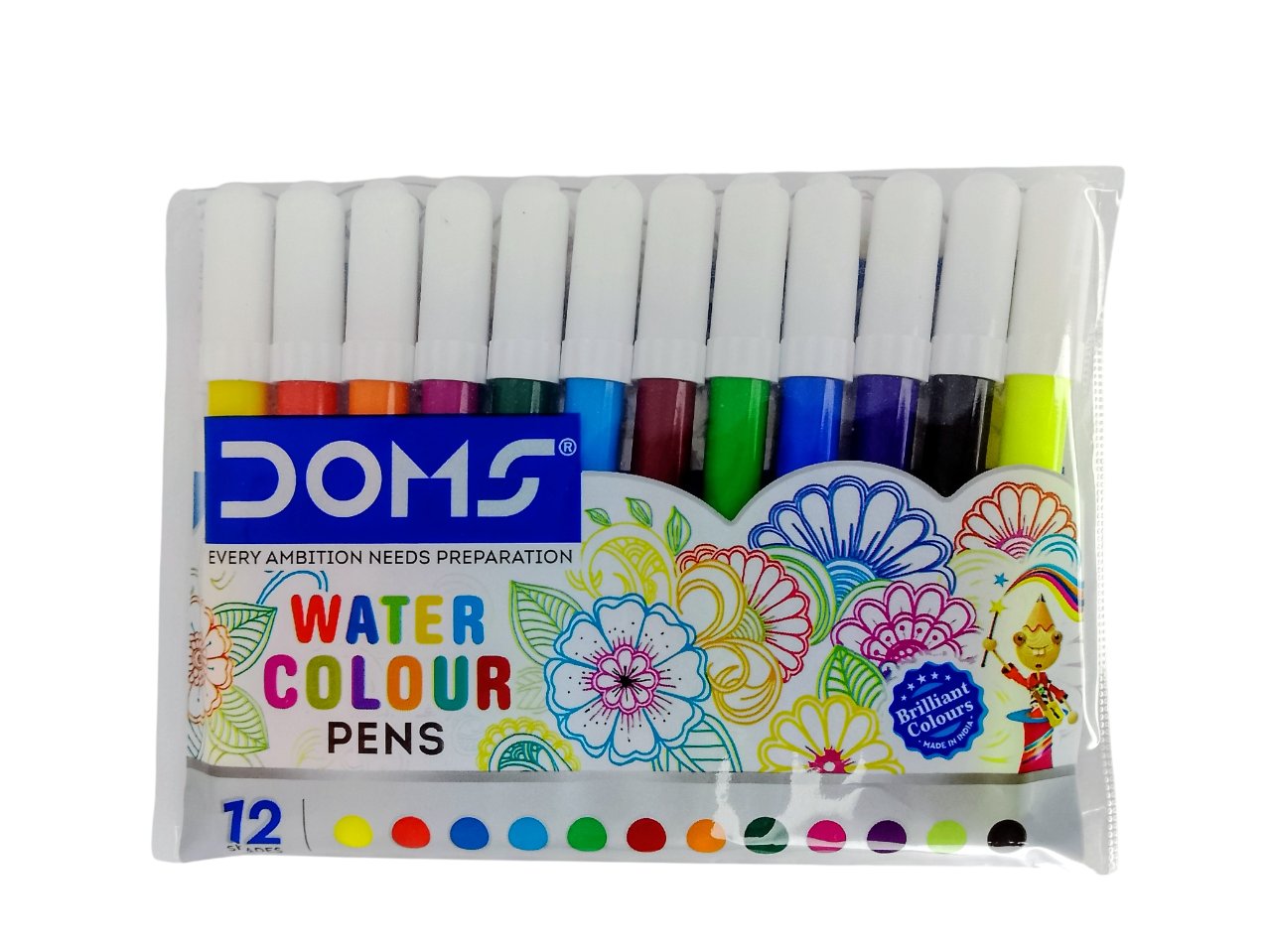 Doms Small Water Colour Pens 12 Shades